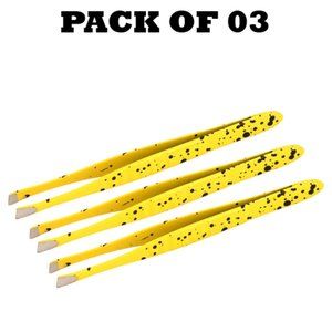 Forgica Professional Stainless Steel Paper Coated Tweezers Pack of 03